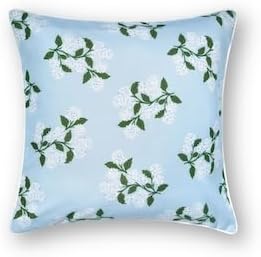 Patio Indoor Outdoor Throw Pillow Cover Only, 20"x20" Water Repellent for Backyard, Couch, Green Print Geometric Leafs