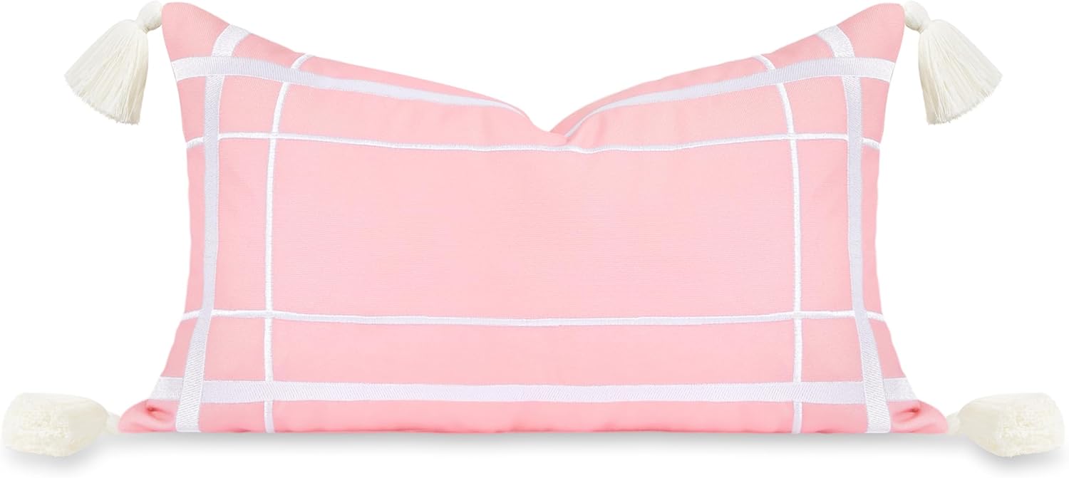 Coastal Patio Indoor Outdoor Scalloped Throw Pillow Cover Only 20x20