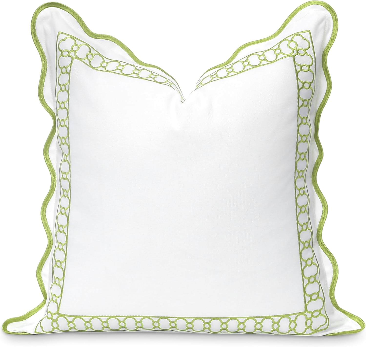 Coastal Patio Indoor Outdoor Scalloped Throw Pillow Cover Only 20x20