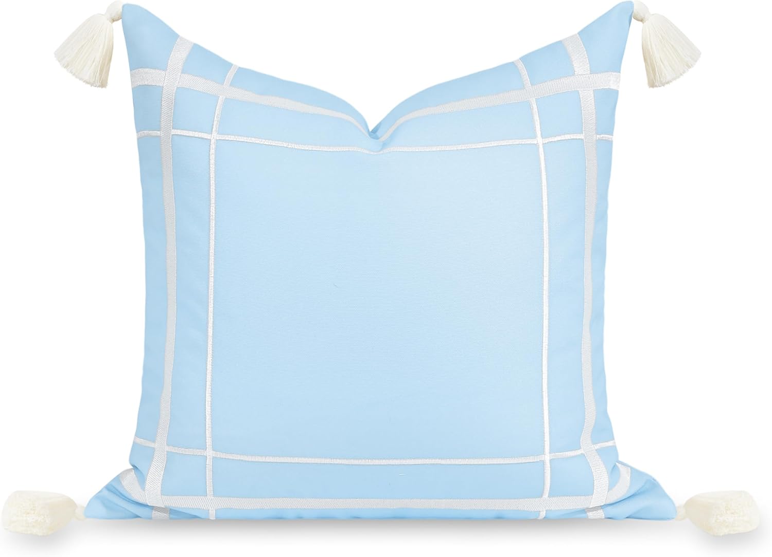 Patio Indoor Outdoor Throw Pillow Cover Only, 20"x20" Water Repellent for Backyard, Couch, Green Print Geometric Leafs