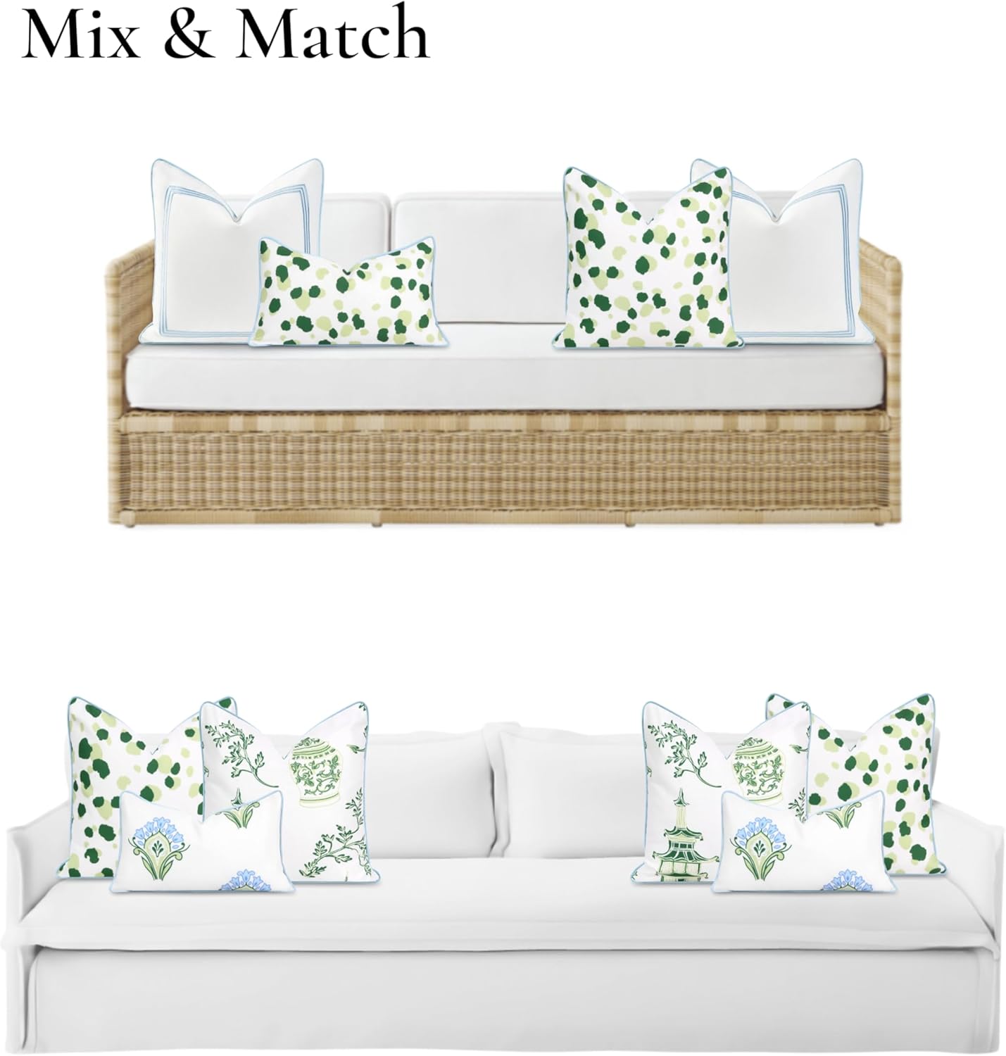 Patio Indoor Outdoor Throw Pillow Cover Only 20"x20" Water Repellent