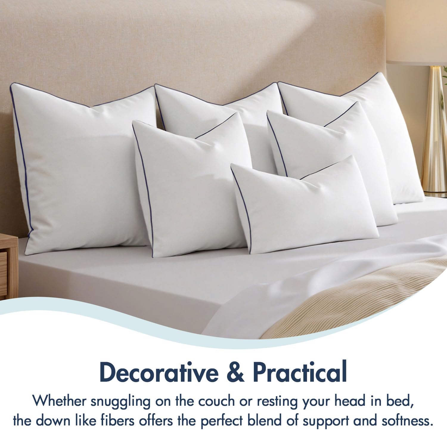 20x20 Pillow Inserts Fluffy Down Alternative Filling Pack of 2