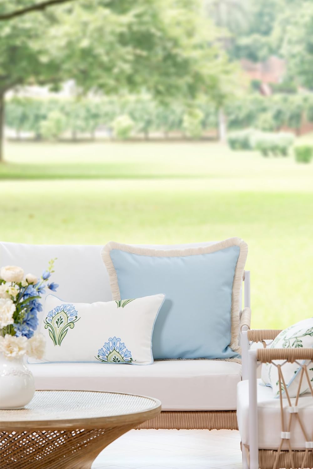 Patio Indoor Outdoor Throw Pillow Cover Only 20"x20" Water Repellent