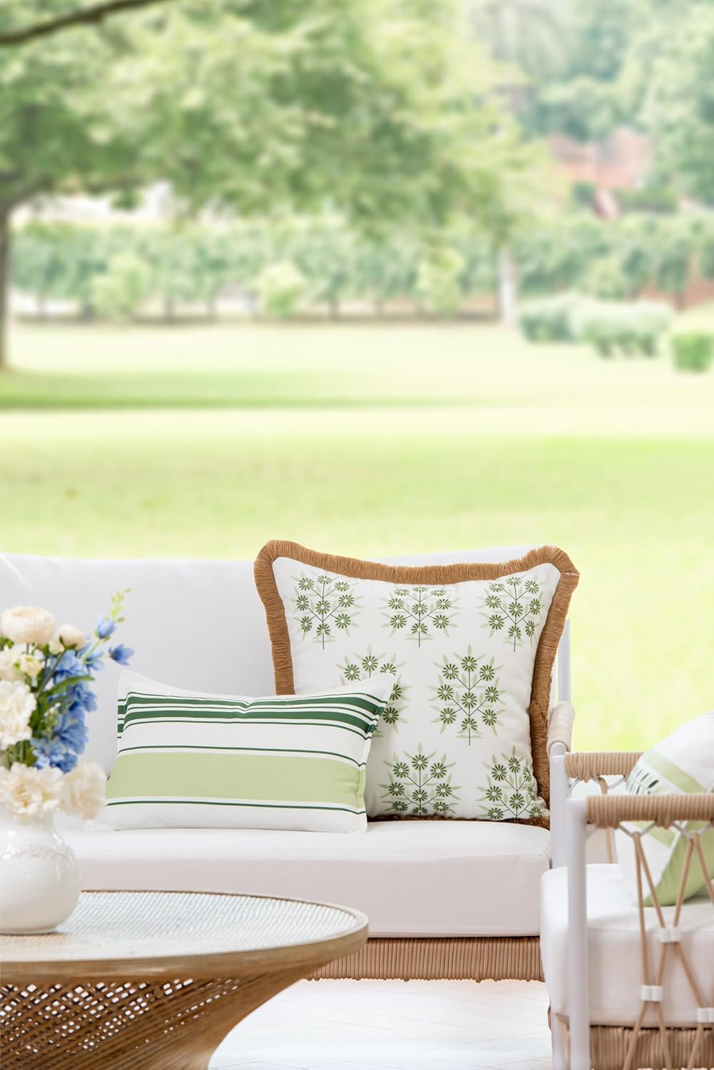 Patio Indoor Outdoor Throw Pillow Cover Only 20"x20" Water Repellent