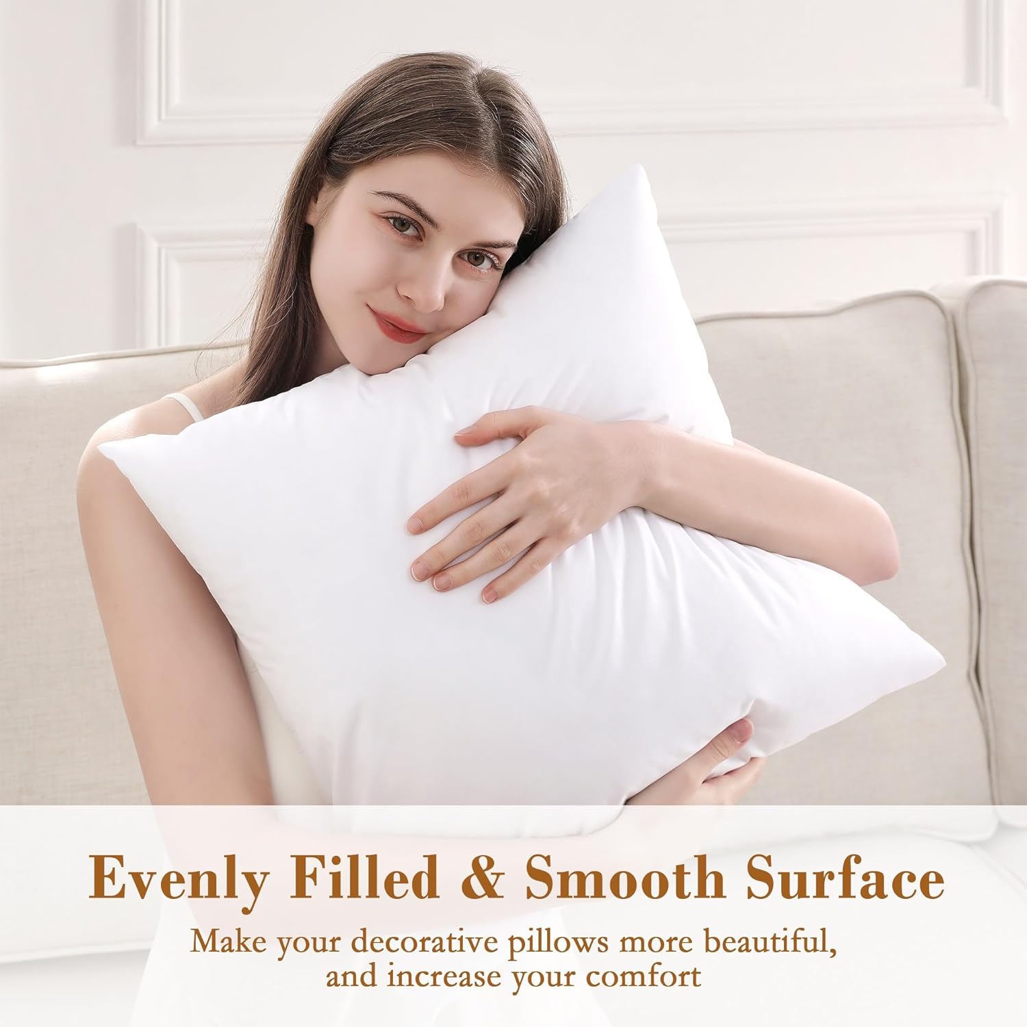 20x20 Pillow Inserts Full Fluffy Square Down Alternative Stuffer Set of 2