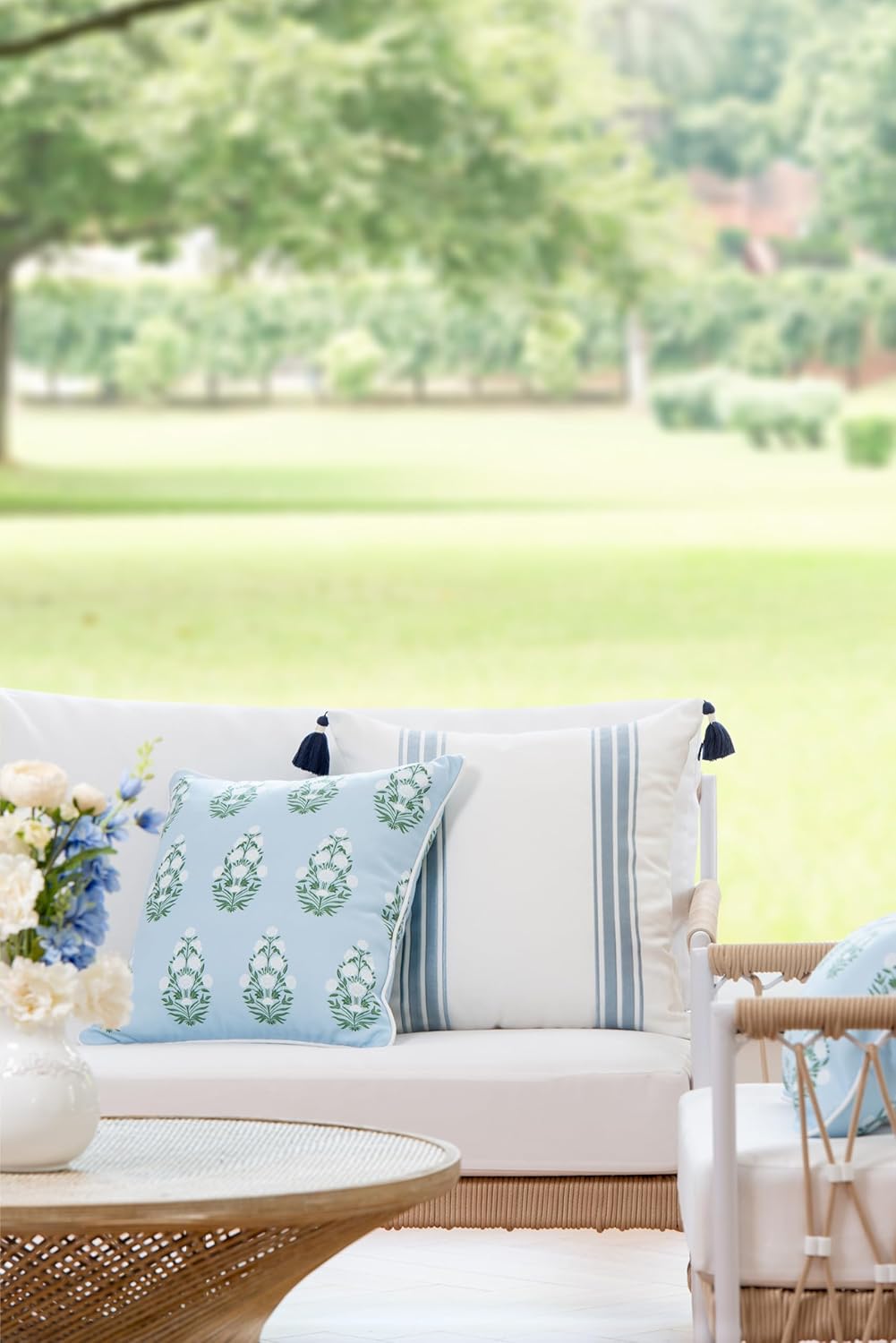 Patio Indoor Outdoor Throw Pillow Cover Only 20"x20" Water Repellent