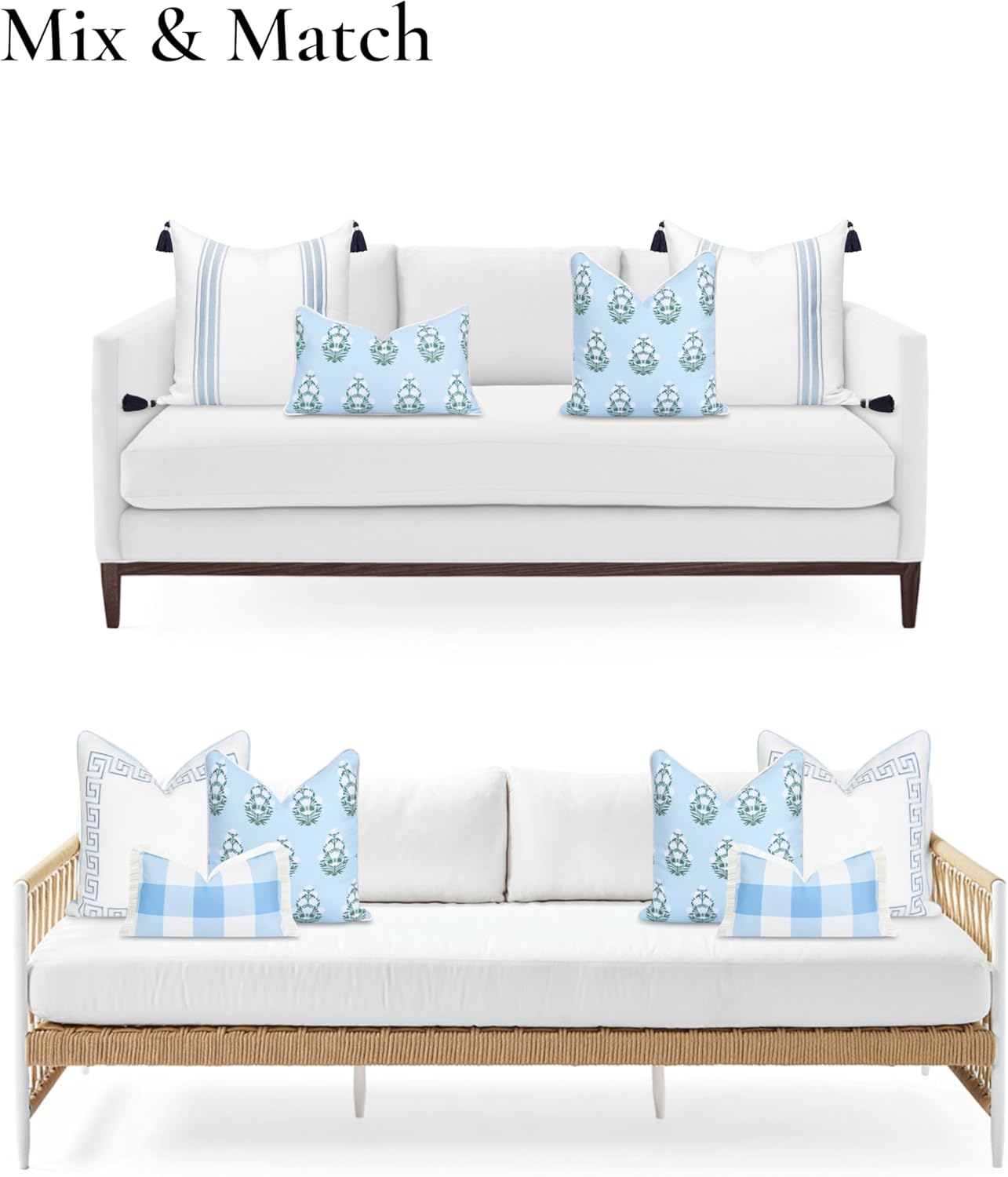 Patio Indoor Outdoor Throw Pillow Cover Only 20"x20" Water Repellent
