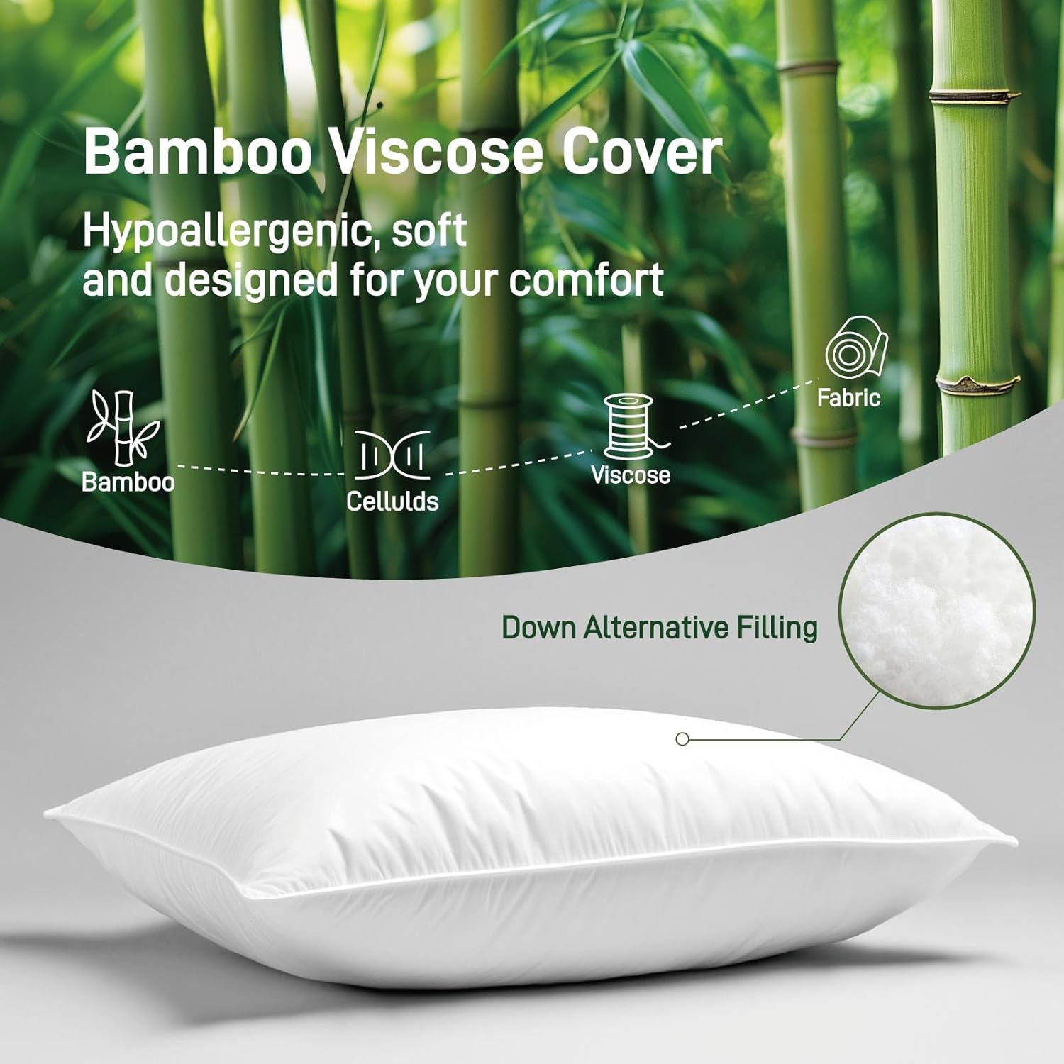 Bamboo Viscose Soft Pillow with Down Alternative Filling