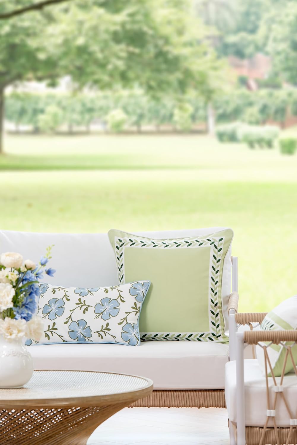 Patio Indoor Outdoor Throw Pillow Cover Only 20"x20" Water Repellent