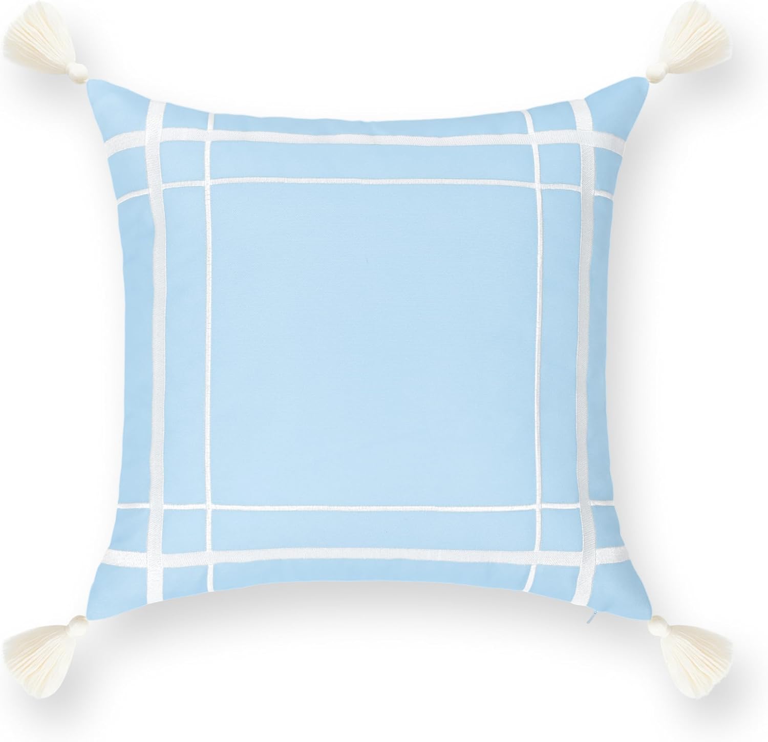 Patio Indoor Outdoor Throw Pillow Cover Only, 20"x20" Water Repellent for Backyard, Couch, Green Print Geometric Leafs
