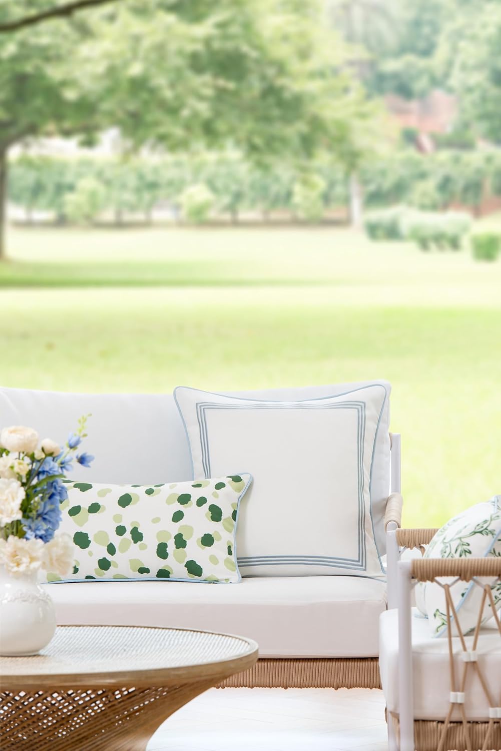 Patio Indoor Outdoor Throw Pillow Cover Only 20"x20" Water Repellent