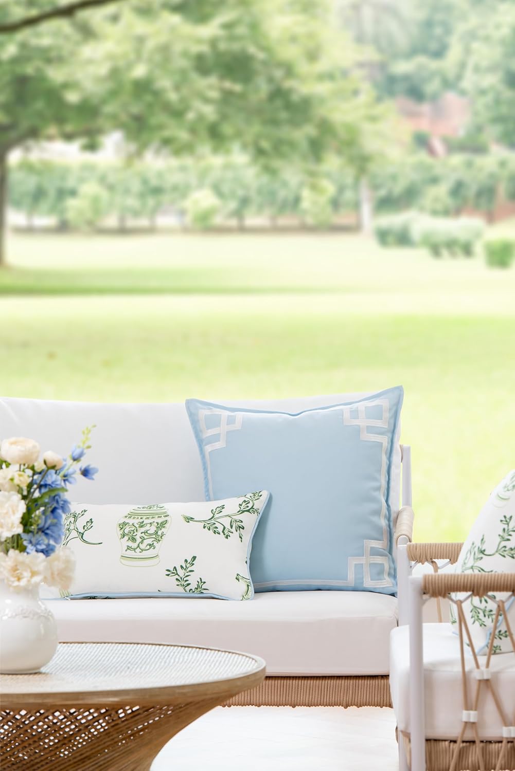 Patio Indoor Outdoor Throw Pillow Cover Only 20"x20" Water Repellent