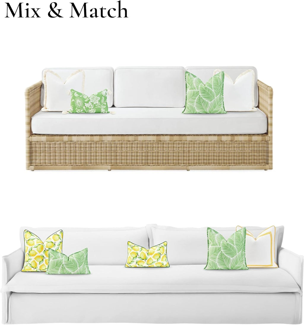 Coastal Patio Indoor Outdoor Pillow Cover Only 20"x20" Water Resistant for Backyard