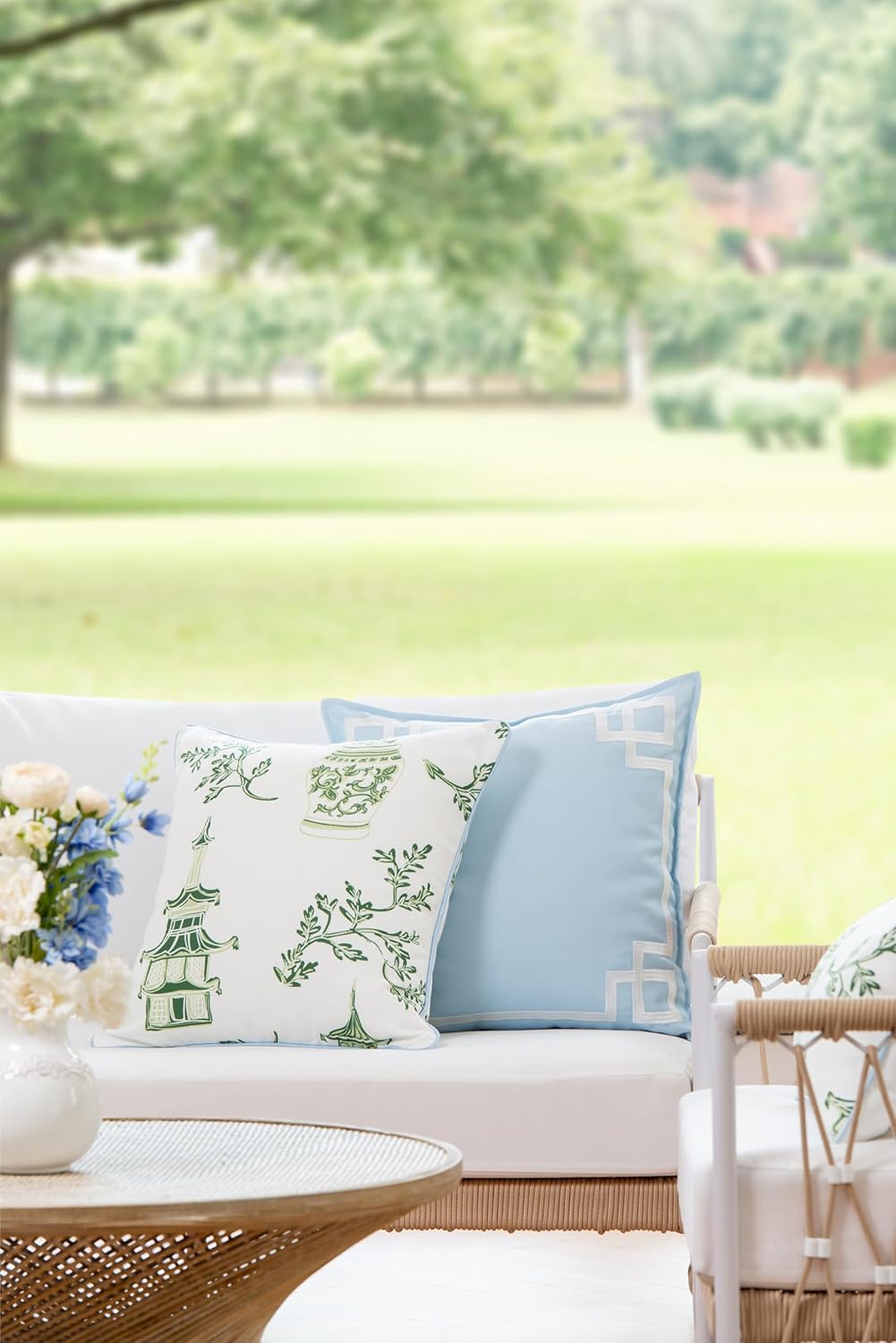 Patio Indoor Outdoor Throw Pillow Cover Only 20"x20" Water Repellent