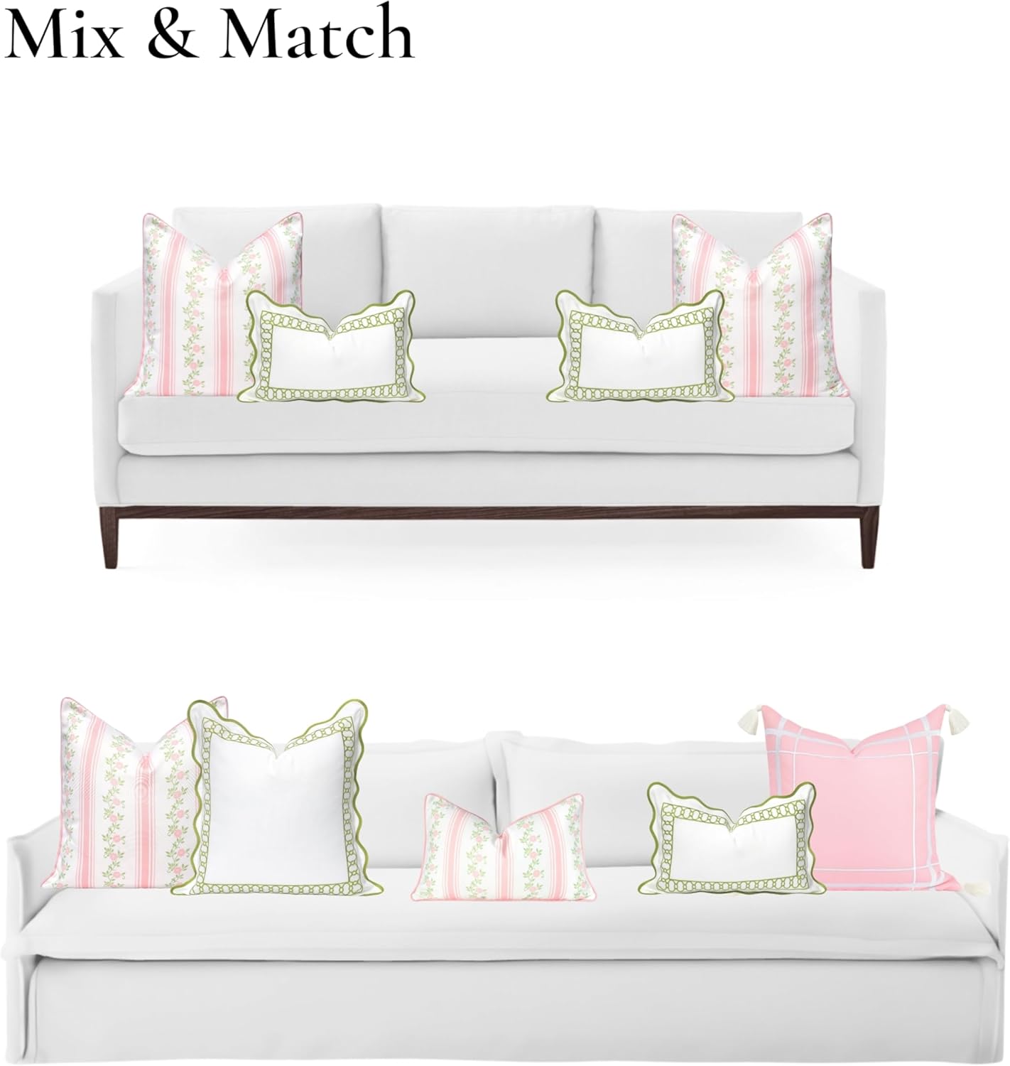 Coastal Patio Indoor Outdoor Scalloped Throw Pillow Cover Only 20x20