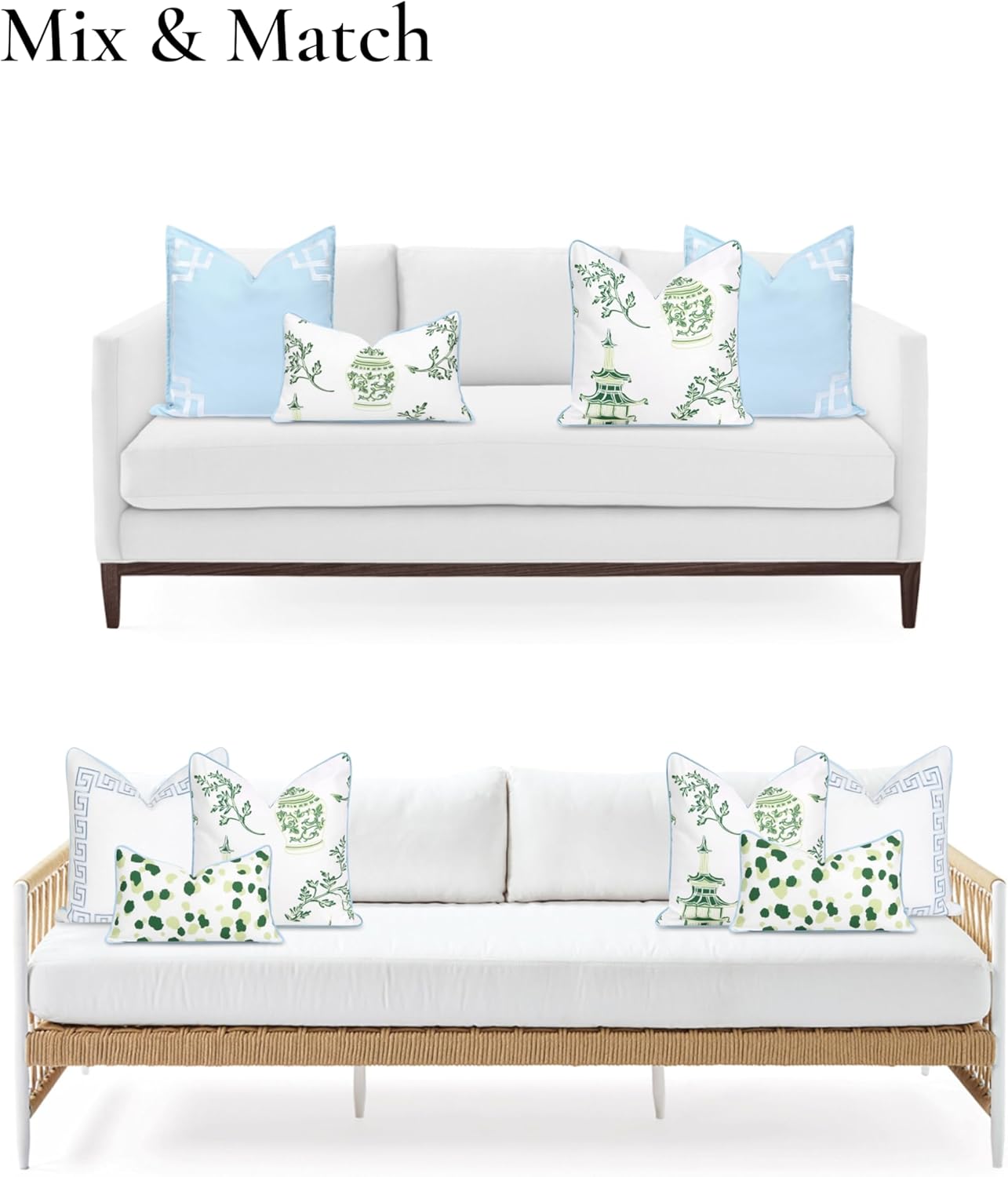 Patio Indoor Outdoor Throw Pillow Cover Only 20"x20" Water Repellent