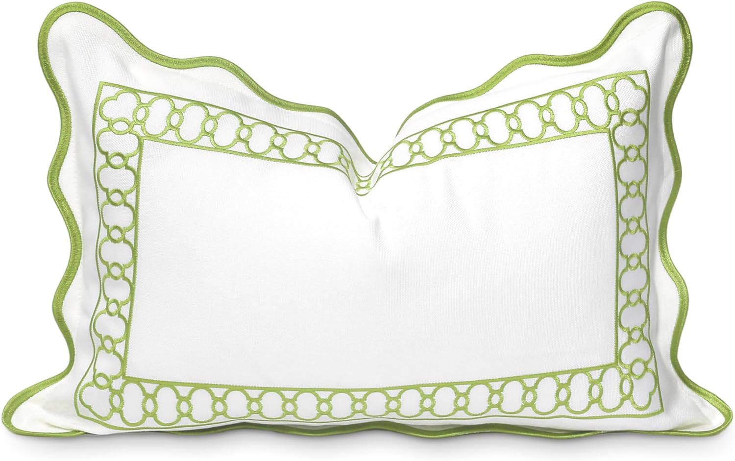 Coastal Patio Indoor Outdoor Scalloped Throw Pillow Cover Only 20x20
