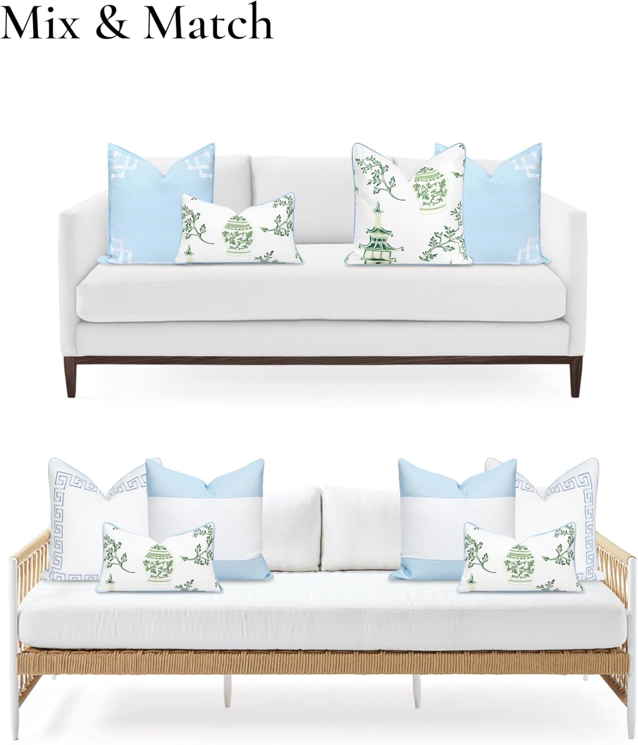 Patio Indoor Outdoor Throw Pillow Cover Only 20"x20" Water Repellent