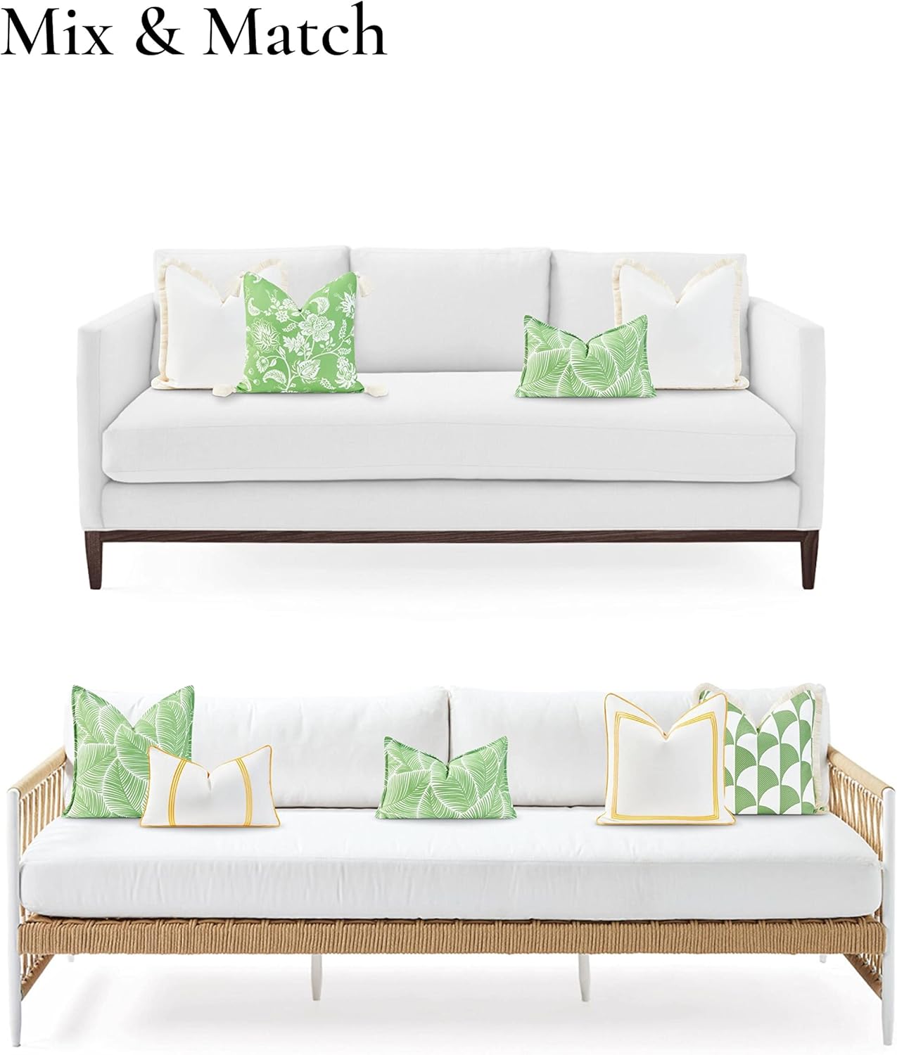 Coastal Patio Indoor Outdoor Pillow Cover Only 20"x20" Water Resistant for Backyard