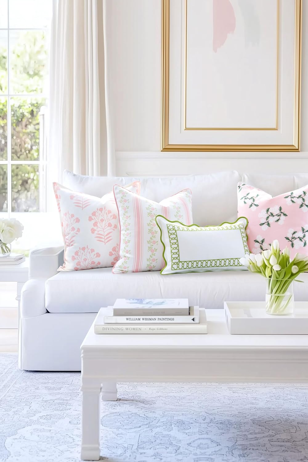 Coastal Patio Indoor Outdoor Scalloped Throw Pillow Cover Only 20x20