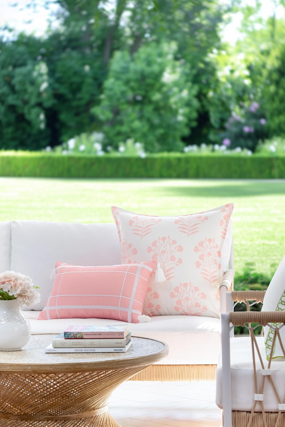 Coastal Patio Indoor Outdoor Scalloped Throw Pillow Cover Only 20x20