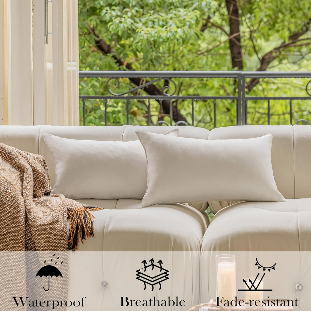 Green Summer Outdoor Pillow Covers 20x20 Waterproof Throw Pillow Covers