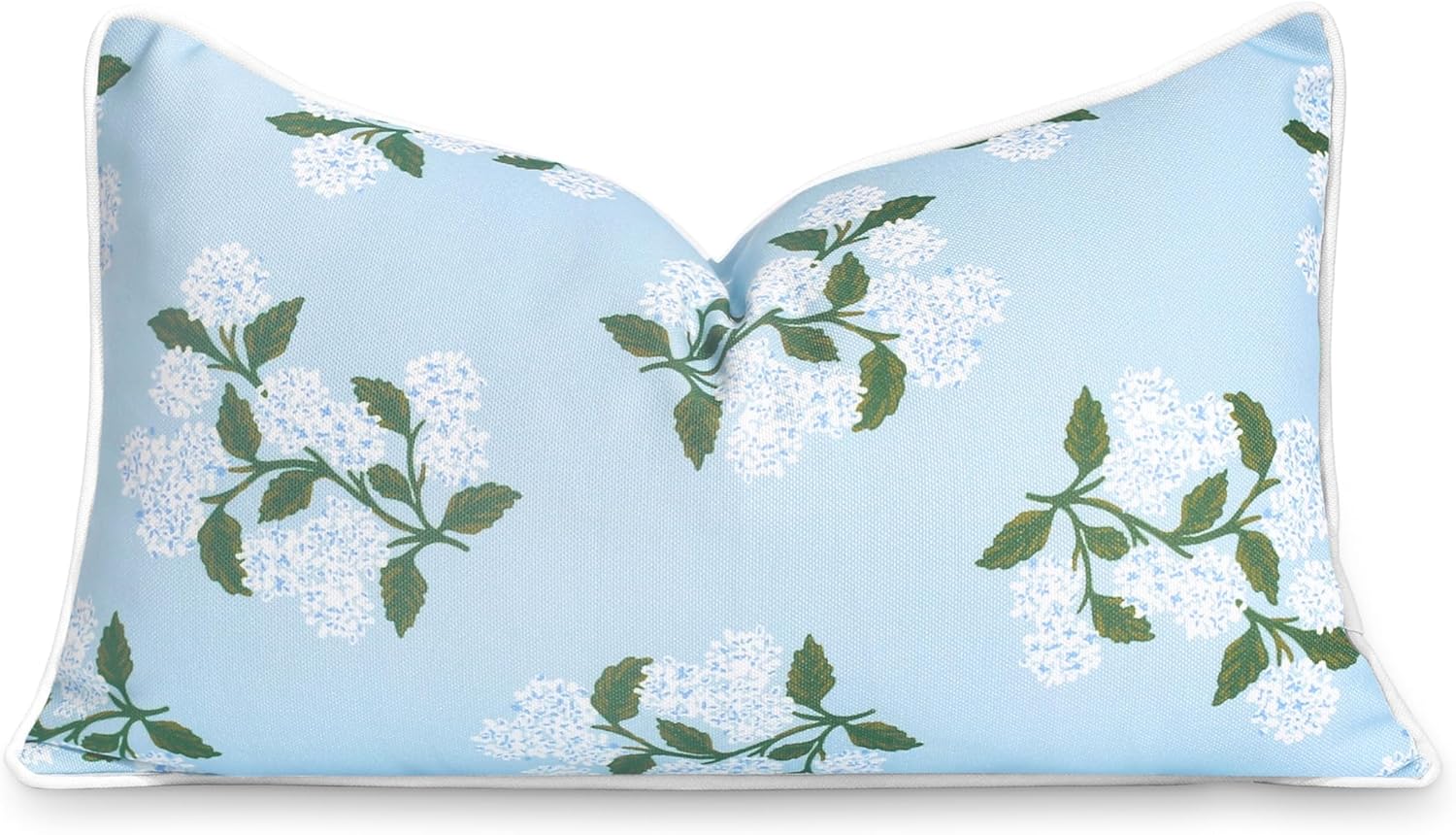 Patio Indoor Outdoor Throw Pillow Cover Only, 20"x20" Water Repellent for Backyard, Couch, Green Print Geometric Leafs