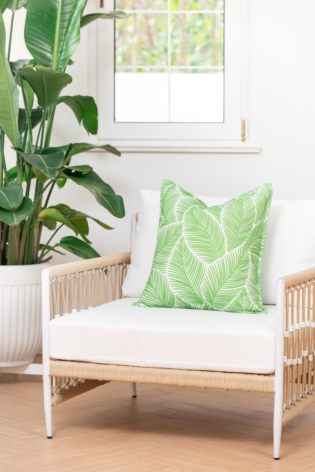 Coastal Patio Indoor Outdoor Pillow Cover Only 20"x20" Water Resistant for Backyard