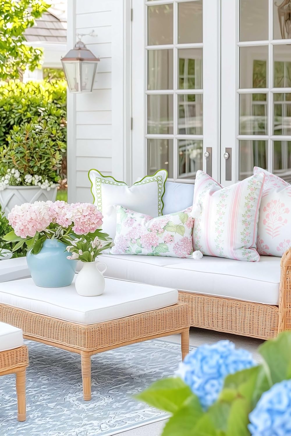 Coastal Patio Indoor Outdoor Scalloped Throw Pillow Cover Only 20x20