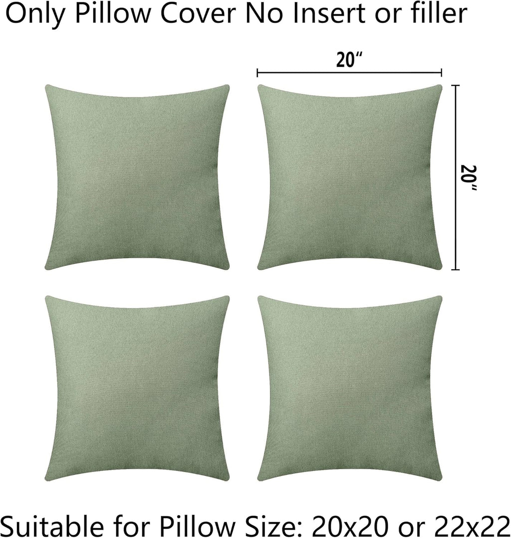 Green Summer Outdoor Pillow Covers 20x20 Waterproof Throw Pillow Covers