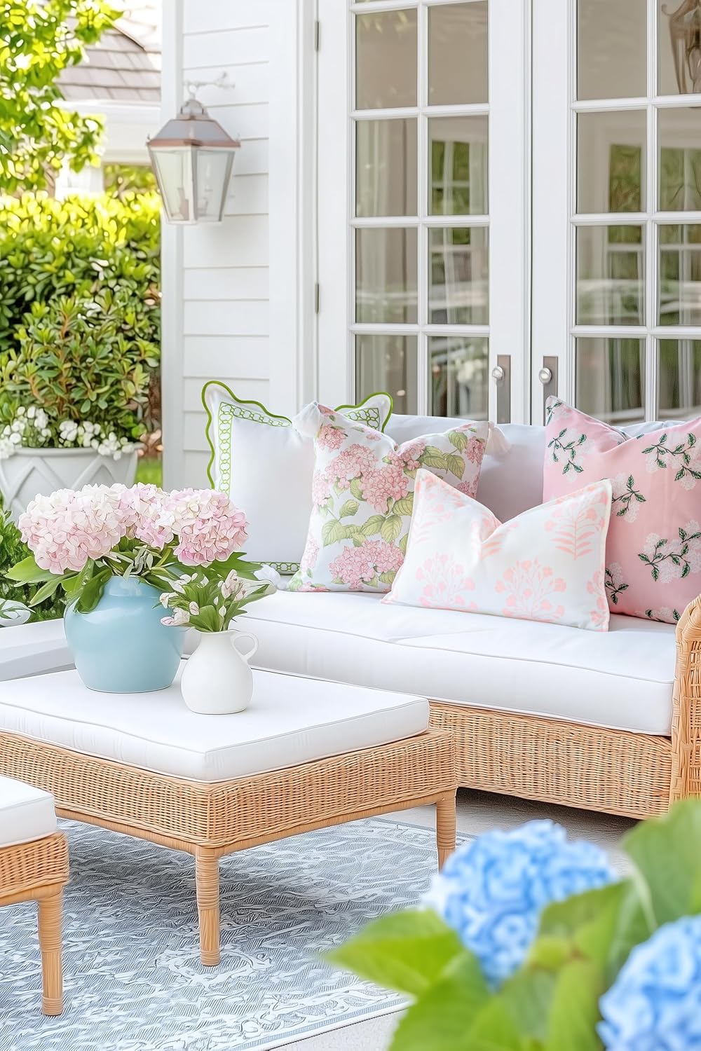 Coastal Patio Indoor Outdoor Scalloped Throw Pillow Cover Only 20x20