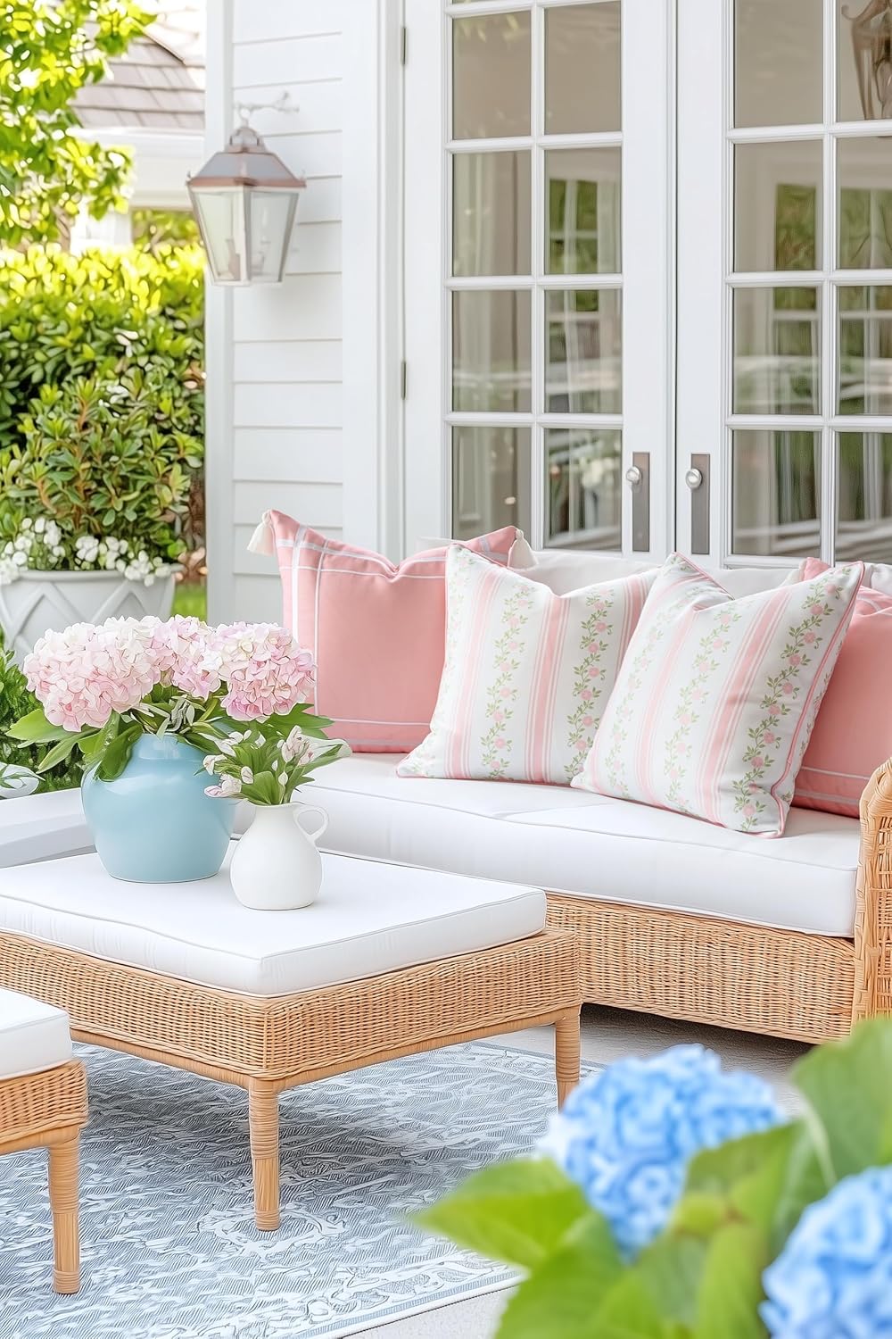 Coastal Patio Indoor Outdoor Scalloped Throw Pillow Cover Only 20x20