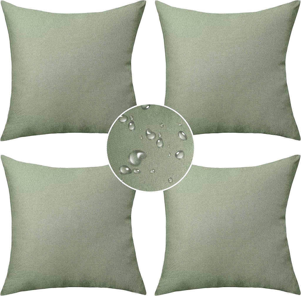 Green Summer Outdoor Pillow Covers 20x20 Waterproof Throw Pillow Covers