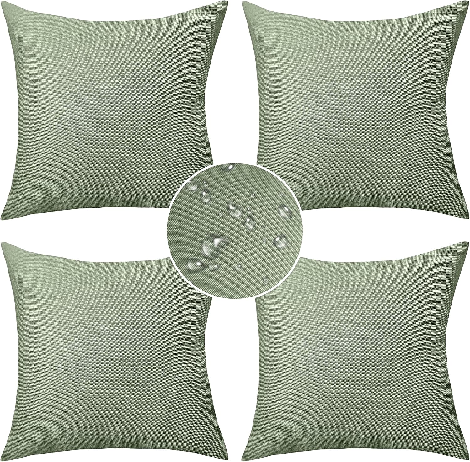 Green Summer Outdoor Pillow Covers 20x20 Waterproof Throw Pillow Covers
